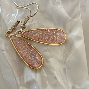 Druzy Quartz Teardrop Earrings